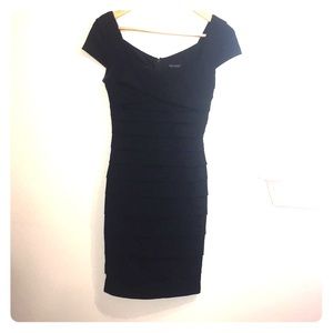WHBM black sheath bodycon bandage mini dress sz S